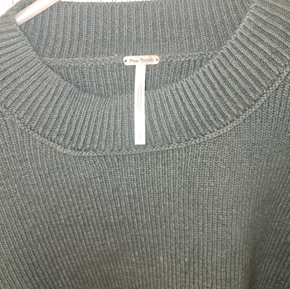 Free People Easy Street Crop Sweater Hunter Green Small - Picture 6 of 13